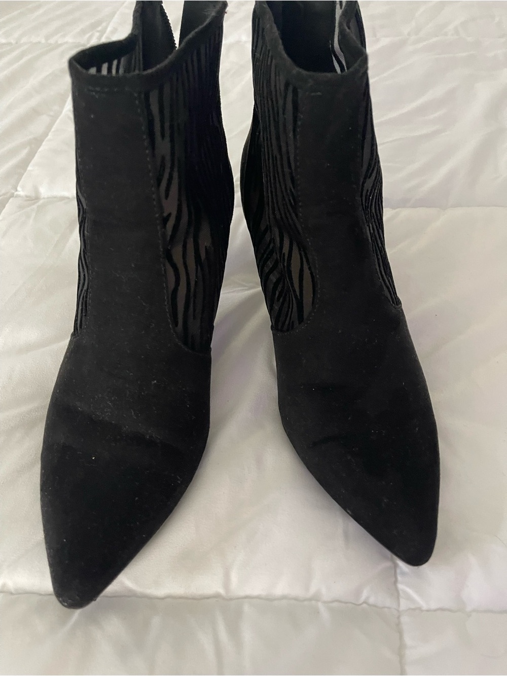 Black Pointed Toe Women's Ankle Boots - Sleek Suede Look